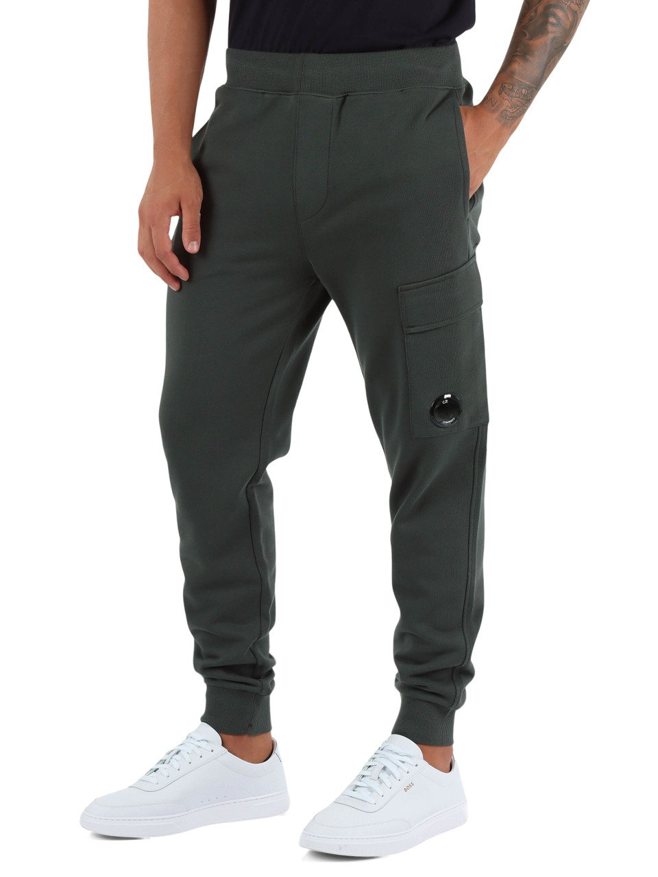 VERDE SCURO | Pantalone sportivo in cotone con tasca cargo VERDE SCURO | Pantalone sportivo in cotone con tasca cargo
