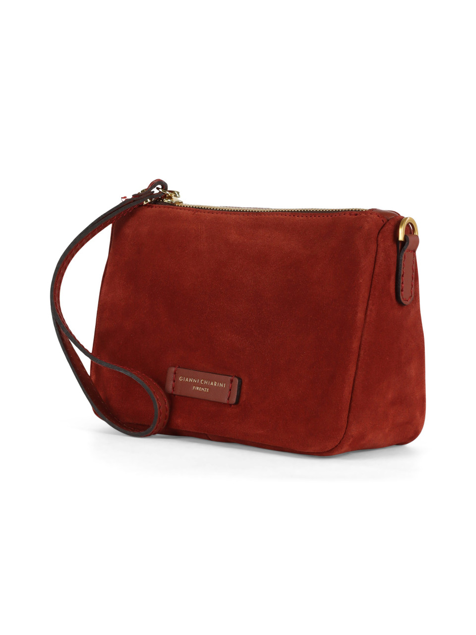 ROSSO SCURO | Borsa in suede NORA POUCH Small