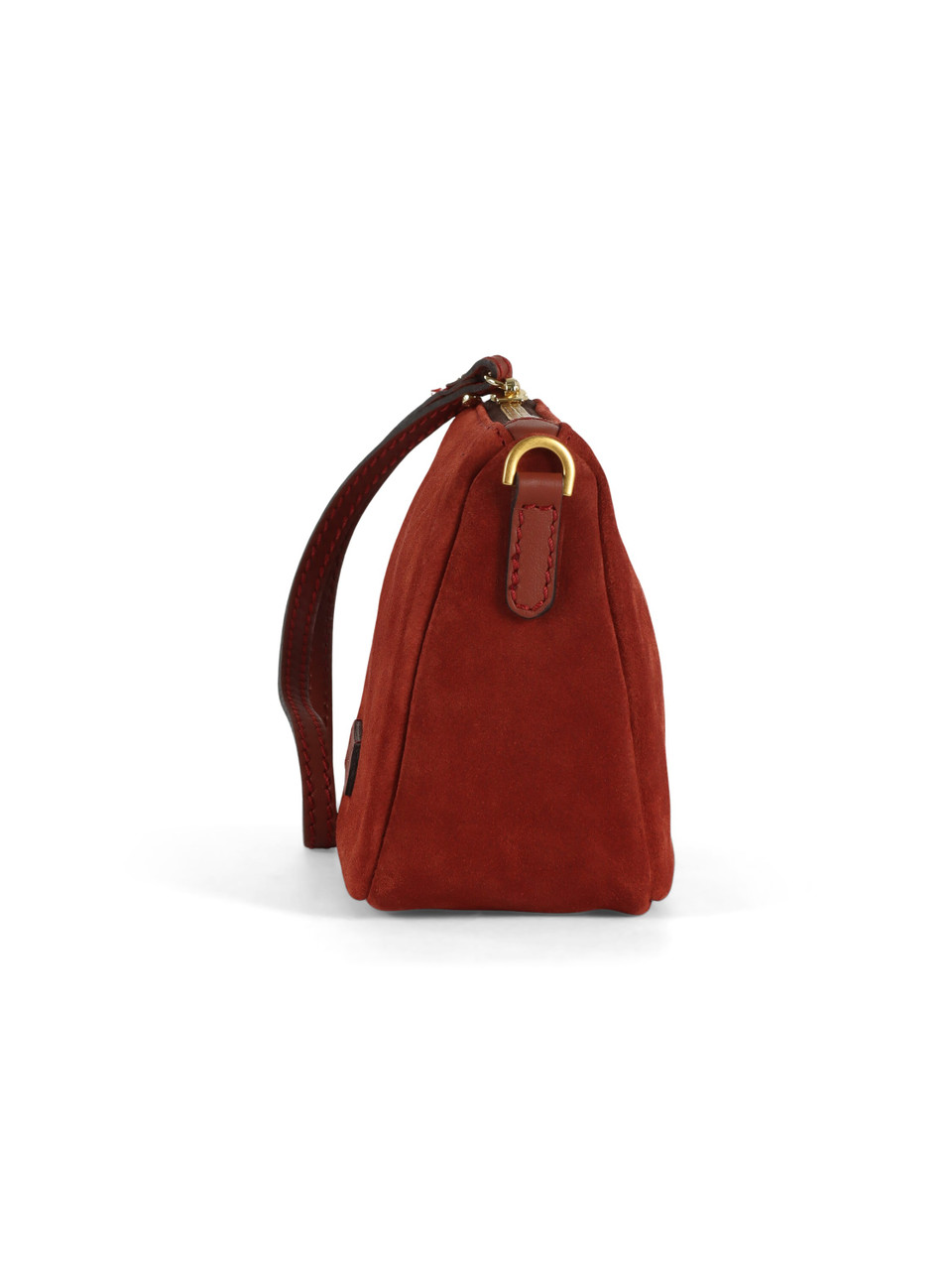 ROSSO SCURO | Borsa in suede NORA POUCH Small