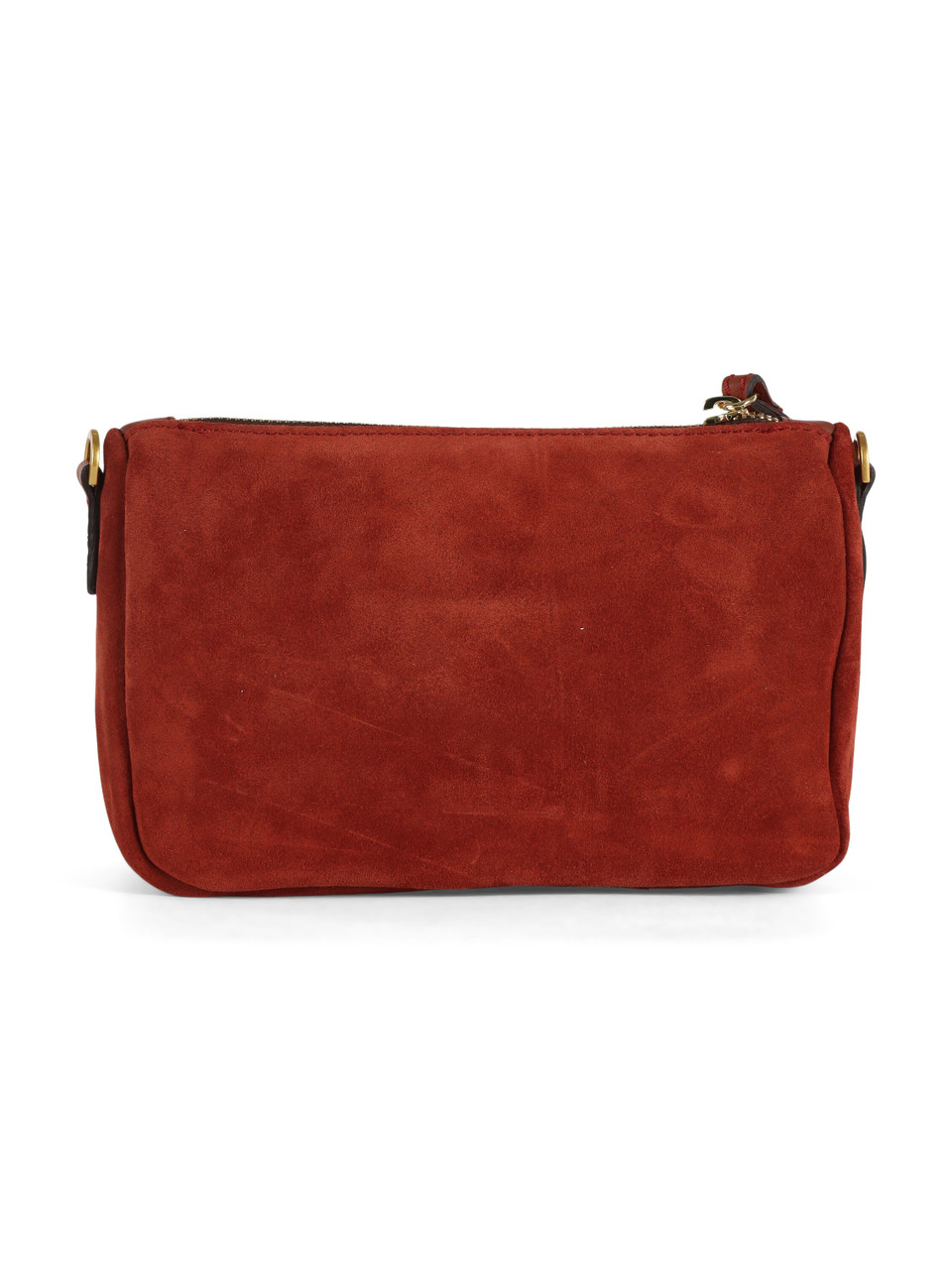 ROSSO SCURO | Borsa in suede NORA POUCH Small