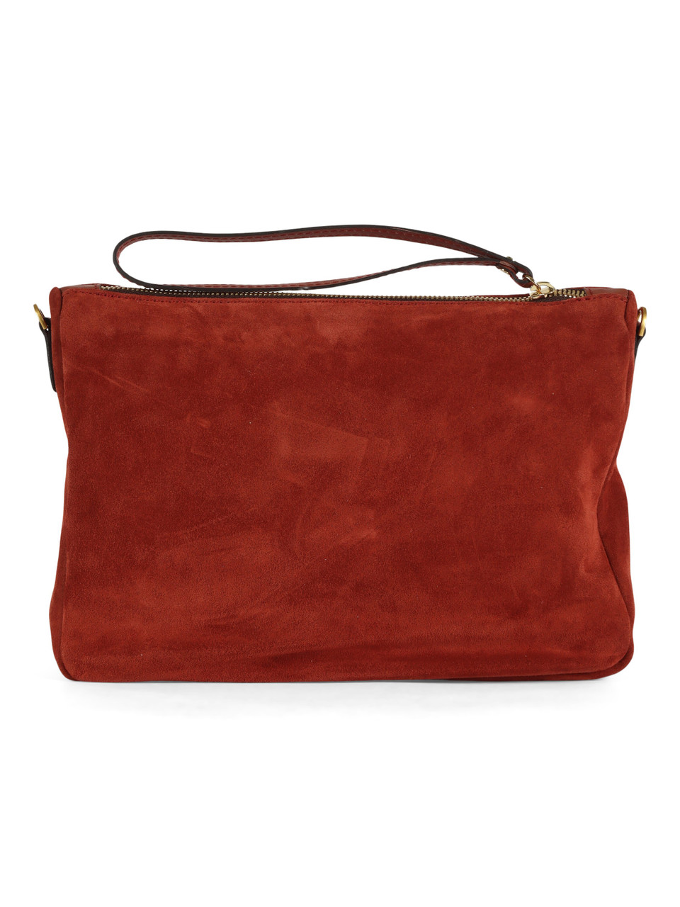 ROSSO SCURO | Borsa in suede NORA POUCH
