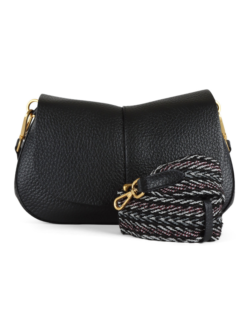NERO | Borsa a spalla in pelle martellata HELENA ROUND