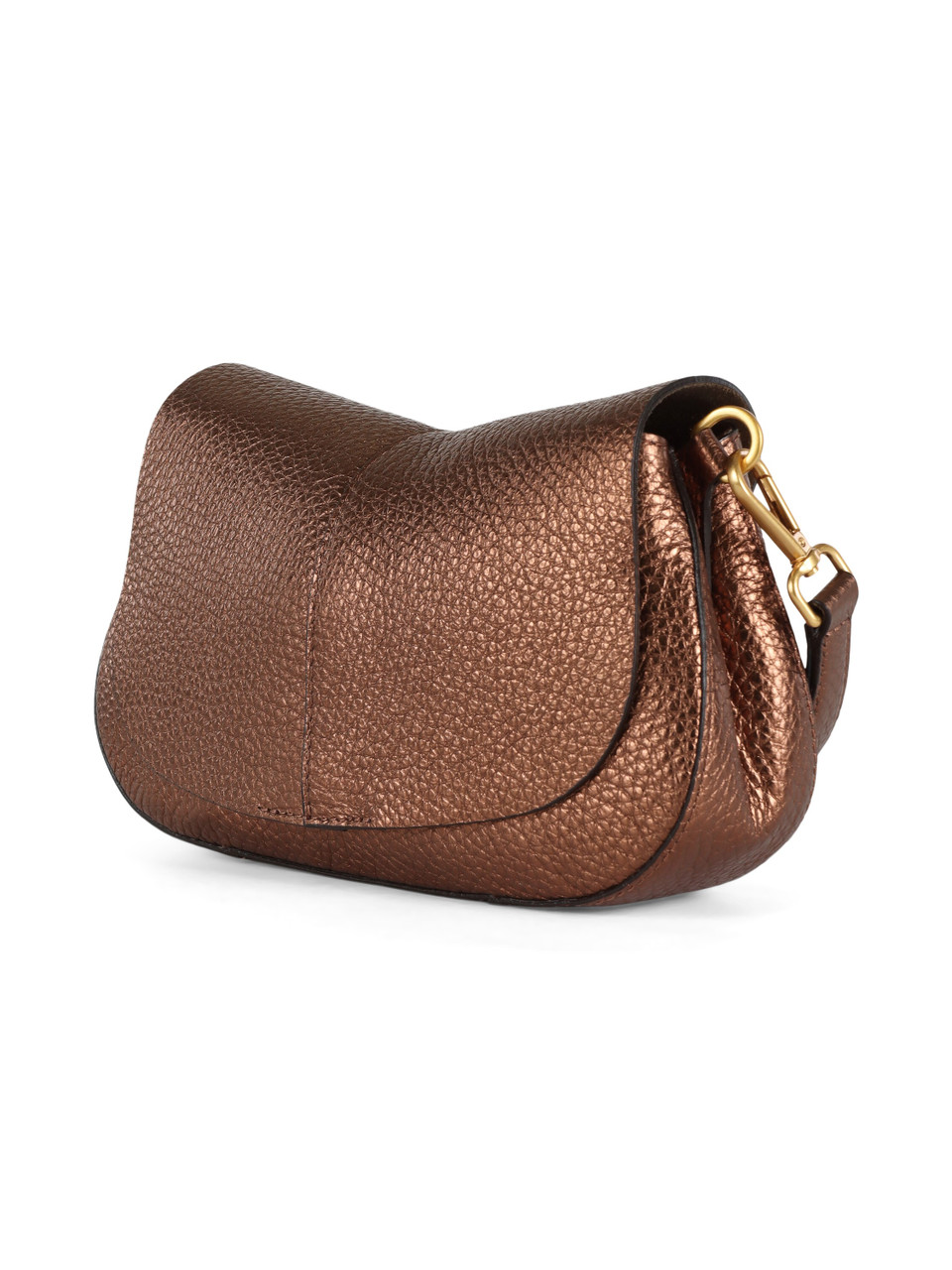 BRONZO | Borsa a spalla in pelle martellata HELENA ROUND