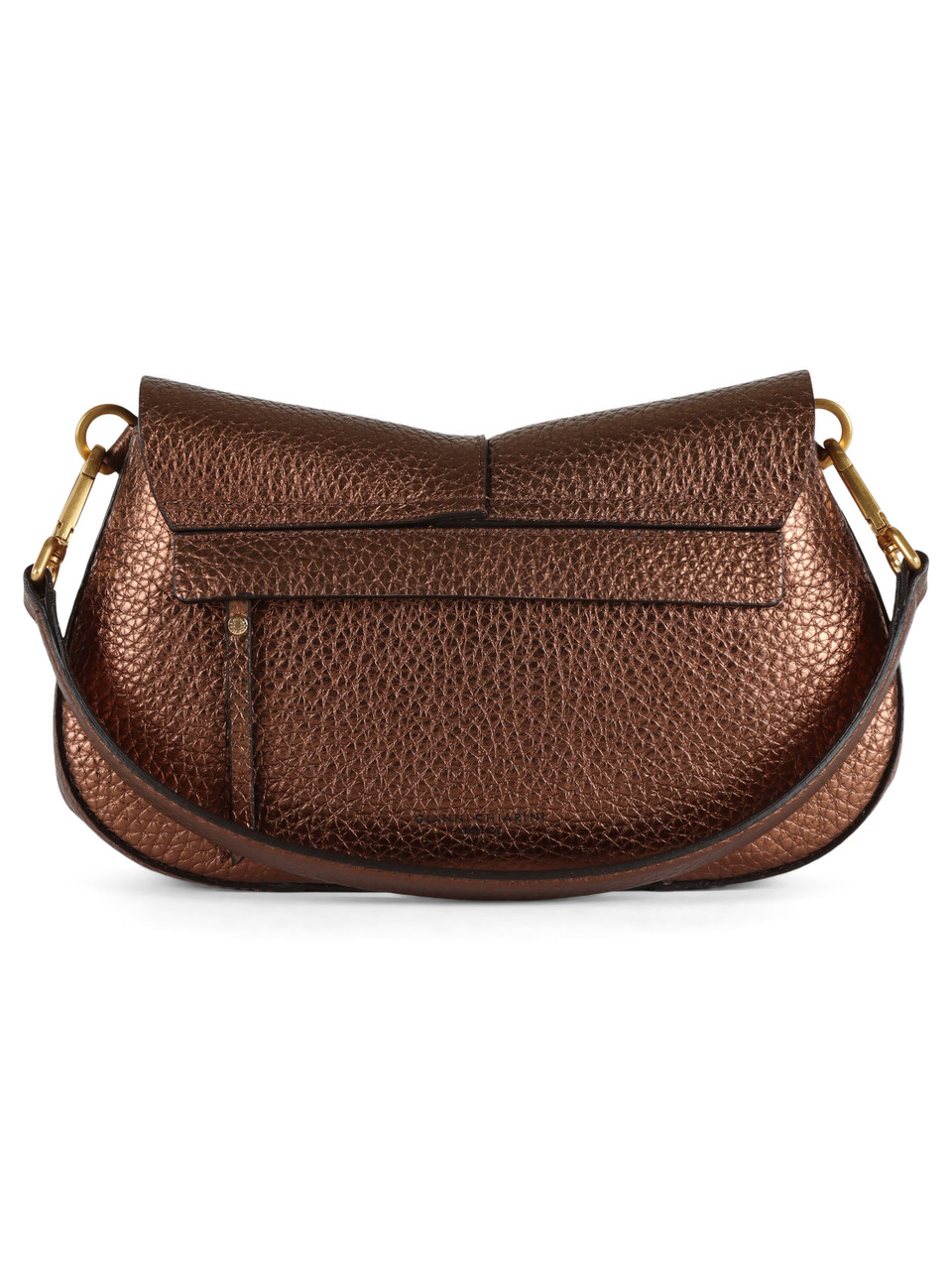 BRONZO | Borsa a spalla in pelle martellata HELENA ROUND