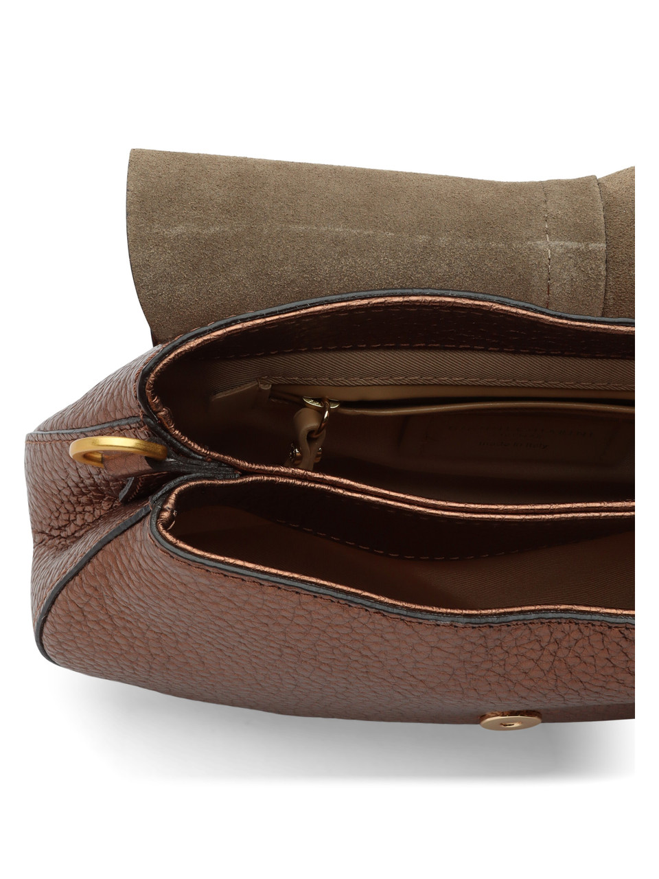 BRONZO | Borsa a spalla in pelle martellata HELENA ROUND