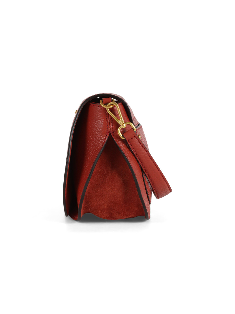 ROSSO SCURO | Borsa a mano in pelle martellata OLGA