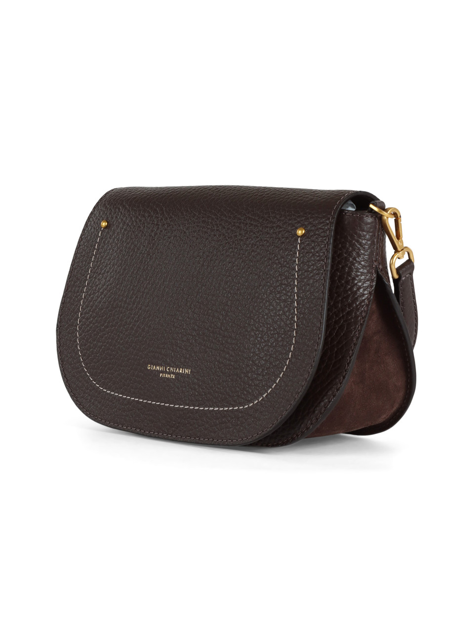 MARRONE | Borsa a mano in pelle martellata OLGA