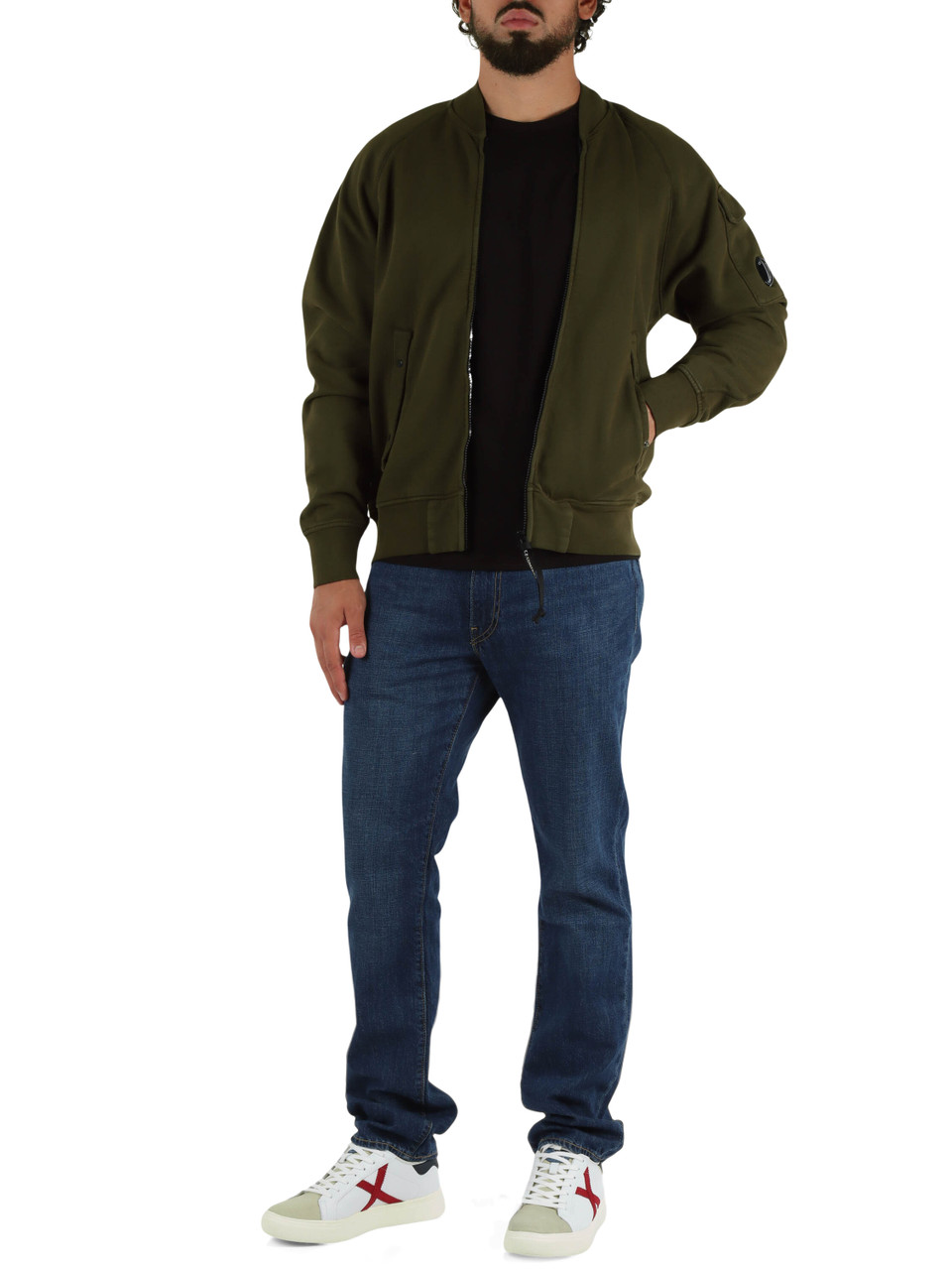 VERDE | Felpa in cotone modello bomber con zip VERDE | Felpa in cotone modello bomber con zip