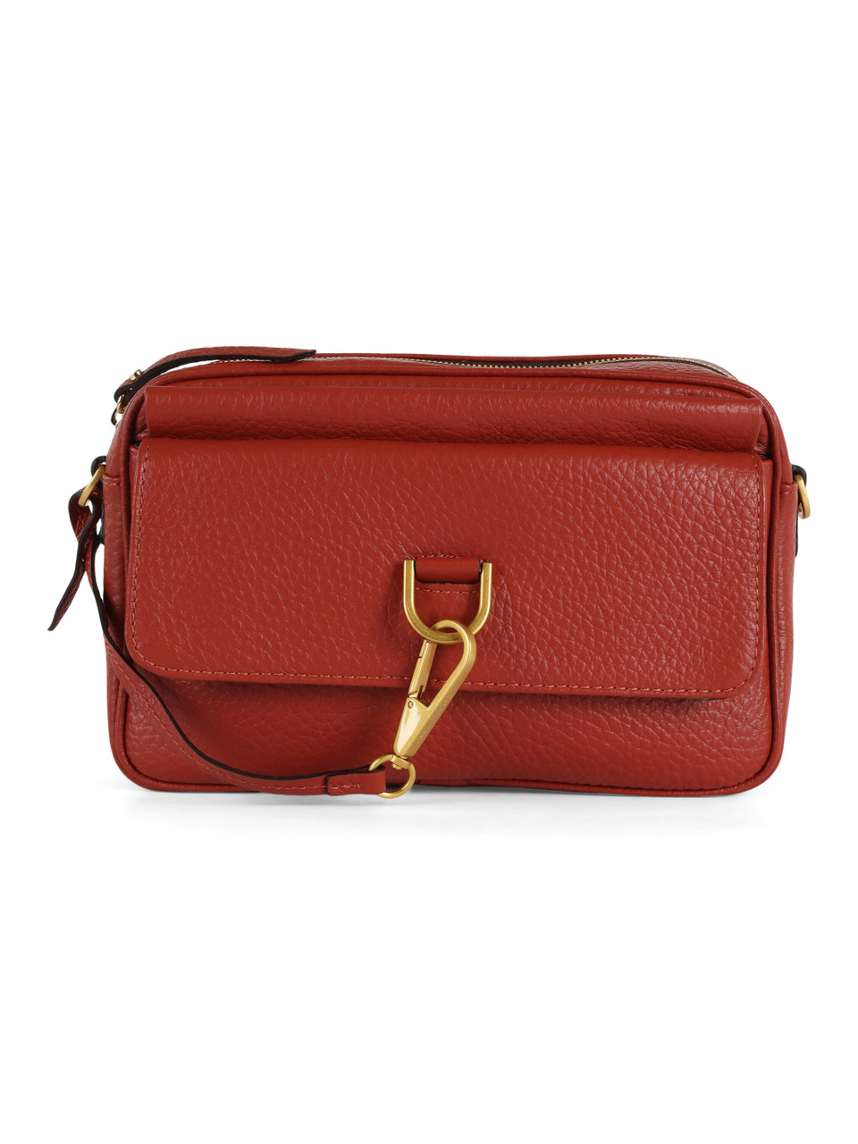 ROSSO SCURO | Borsa a tracolla in pelle martellata MARISOL