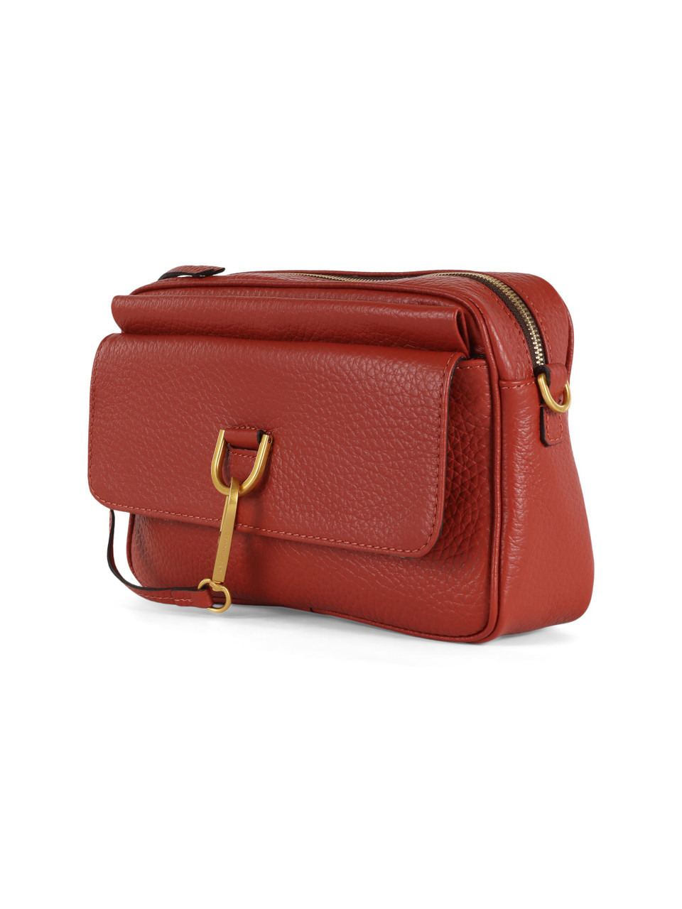 ROSSO SCURO | Borsa a tracolla in pelle martellata MARISOL