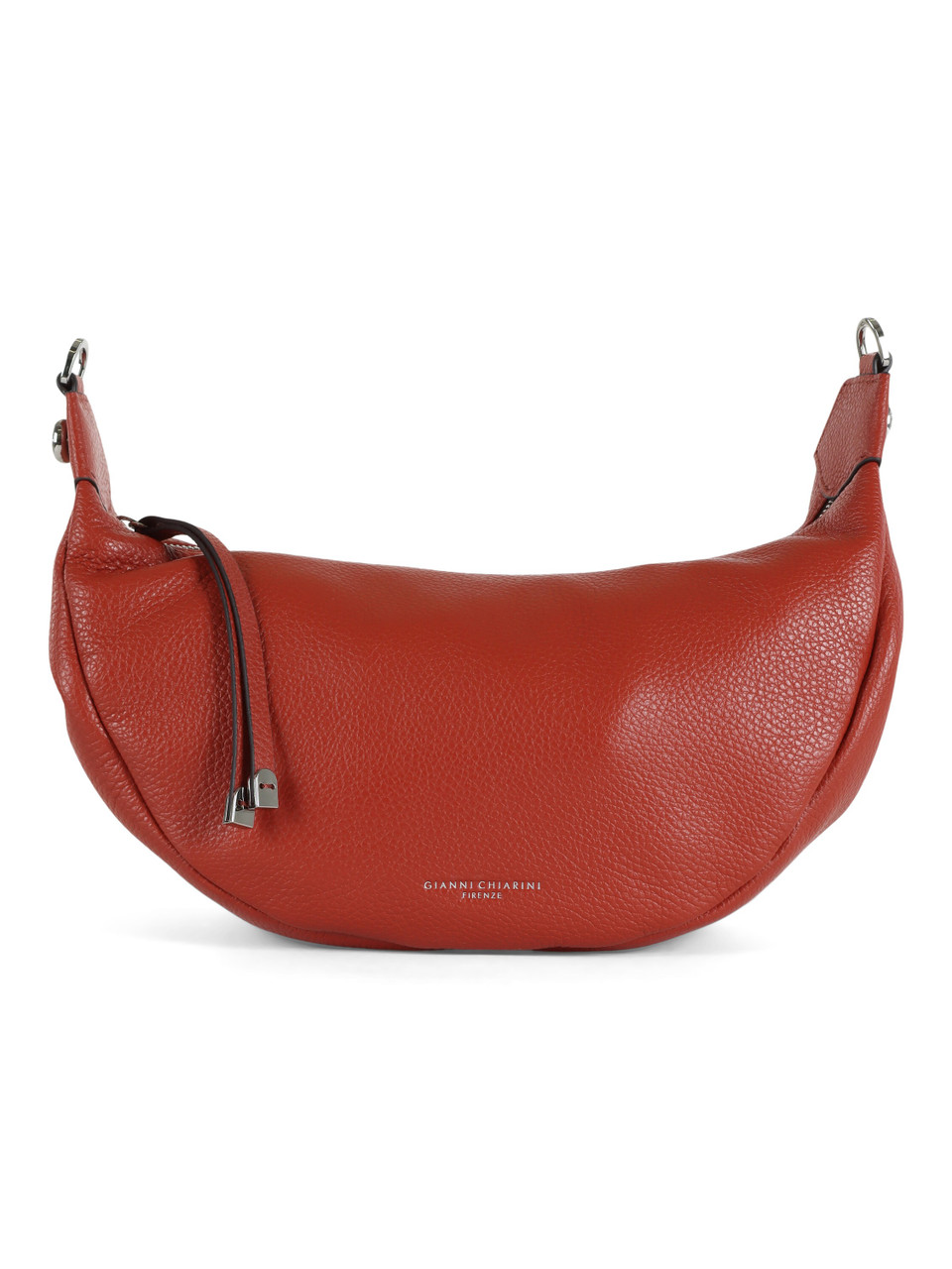 ROSSO SCURO | Borsa a spalla in pelle martellata AISHA