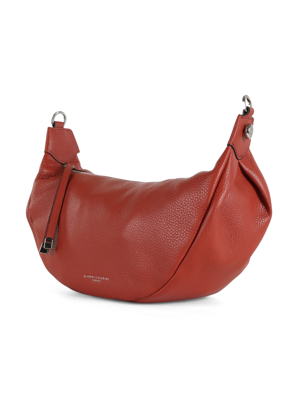 ROSSO SCURO | Borsa a spalla in pelle martellata AISHA
