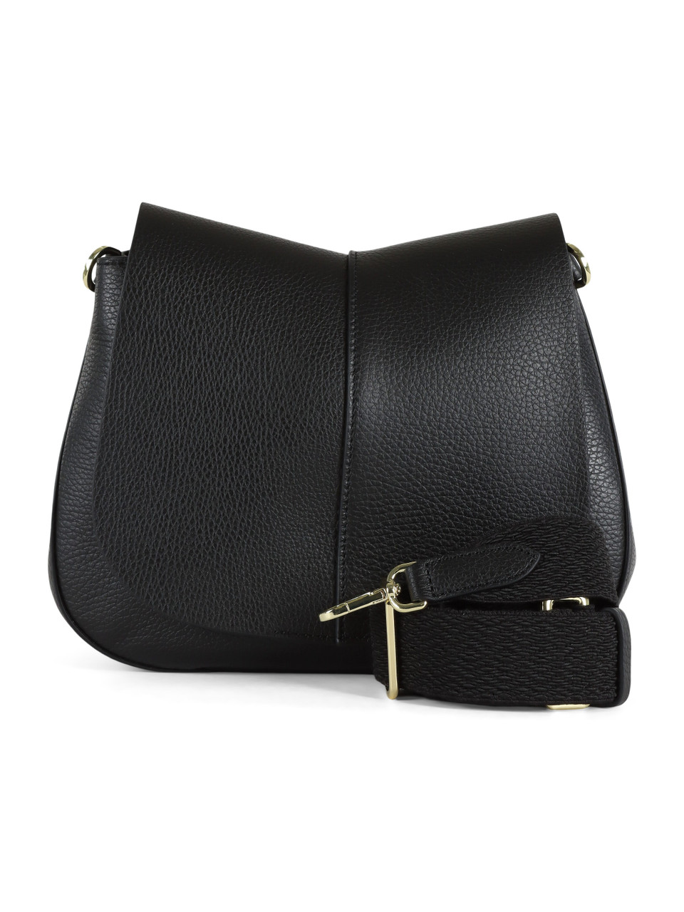 NERO | Borsa a tracolla HELENA ROUND in pelle martellata
