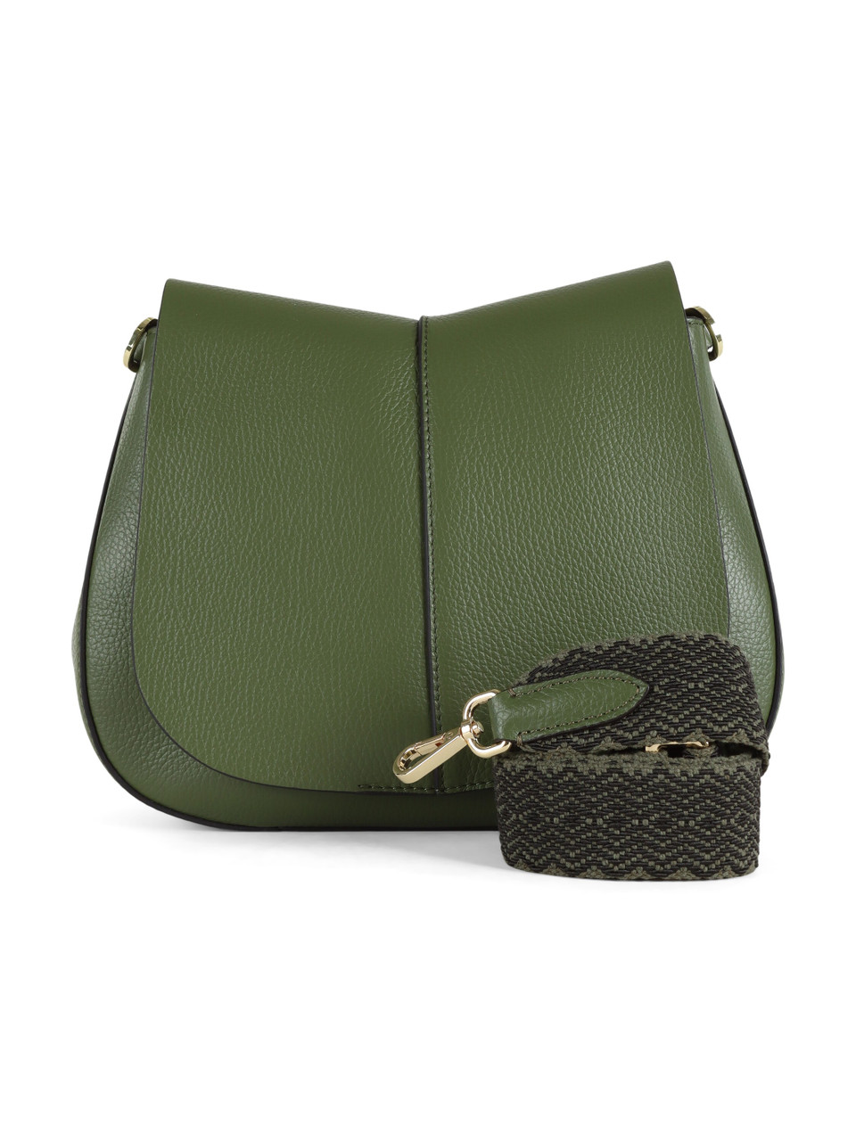 VERDE | Borsa a tracolla HELENA ROUND in pelle martellata VERDE | Borsa a tracolla HELENA ROUND in pelle martellata