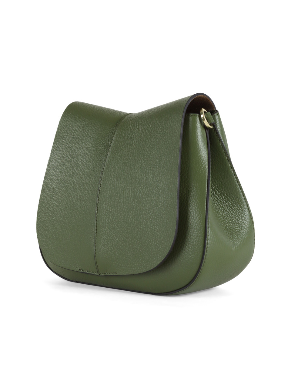 GRÜN | HELENA ROUND Umhängetasche aus genarbtem Leder