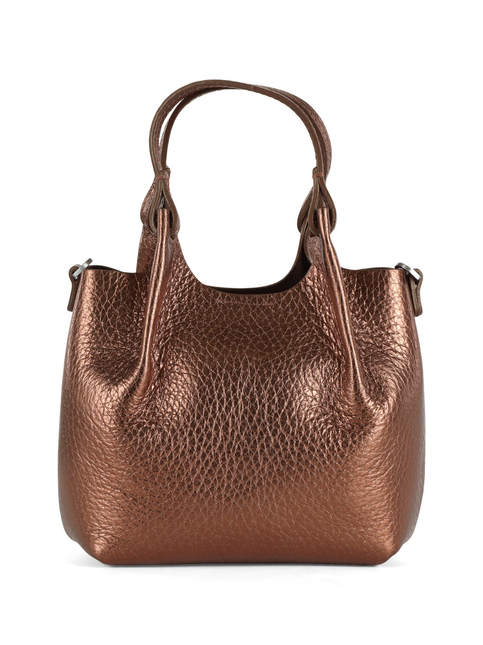 BRONZO | Borsa a mano in pelle martellata DUA Mini BRONZO | Borsa a mano in pelle martellata DUA Mini