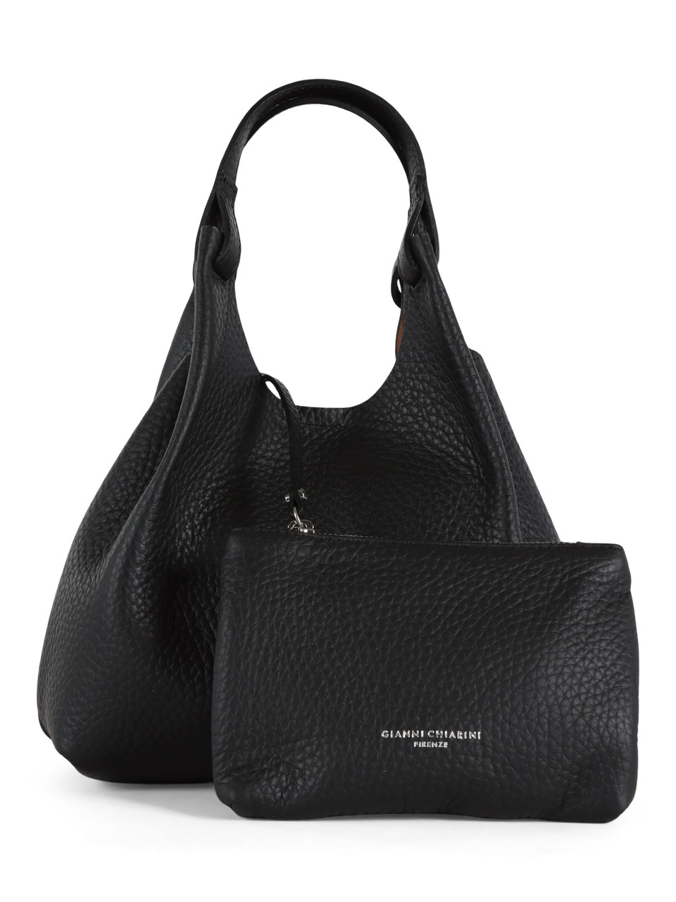 NERO | Borsa a mano in pelle martellata DUA Small