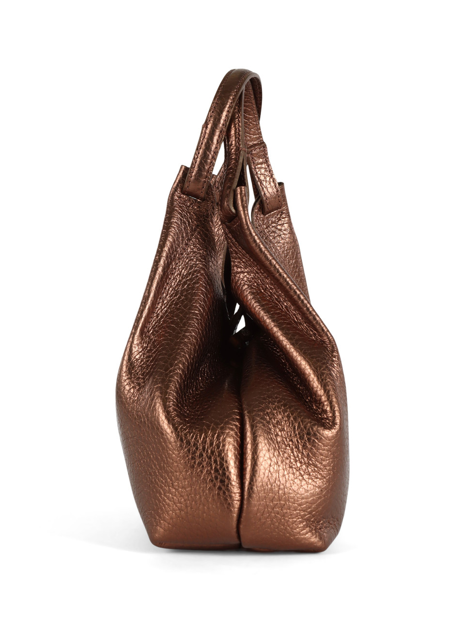 BRONZO | Borsa a mano in pelle martellata DUA Small