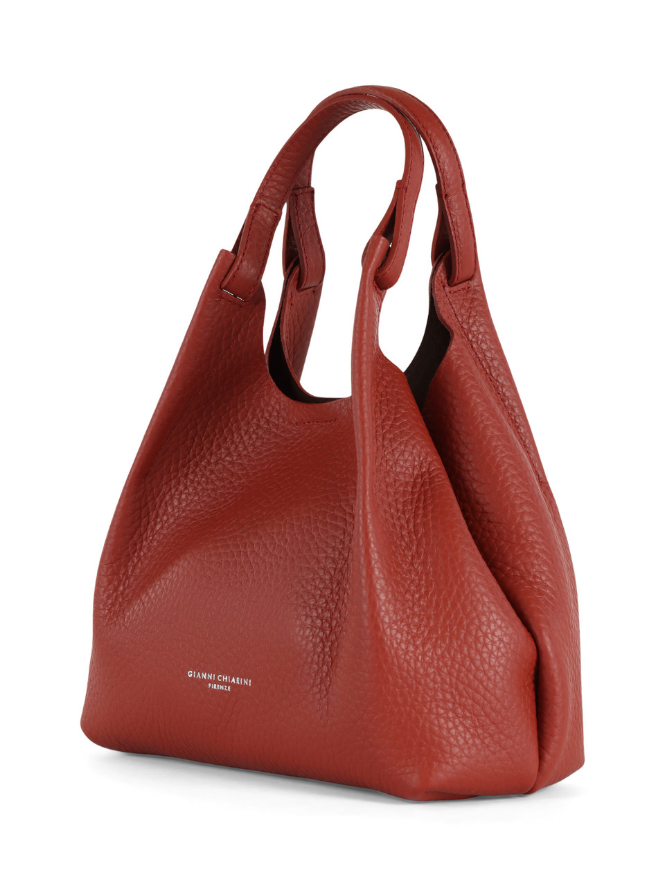 ROSSO SCURO | Borsa a mano in pelle martellata DUA Small