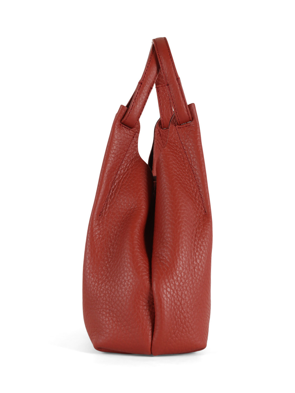 ROSSO SCURO | Borsa a mano in pelle martellata DUA Small