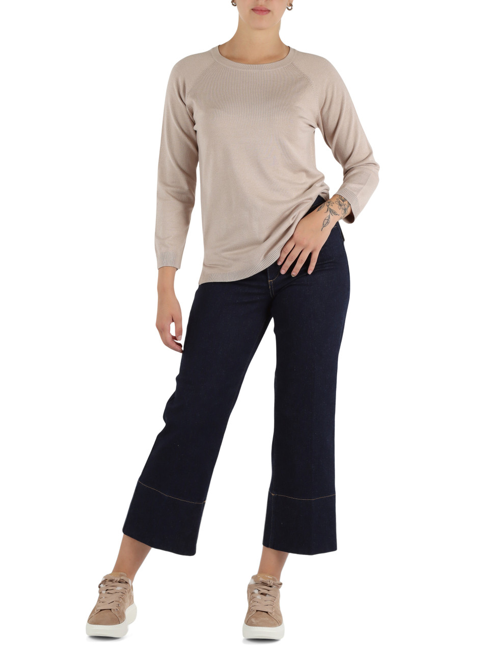 BEIGE | Maglia in misto viscosa GINETTA