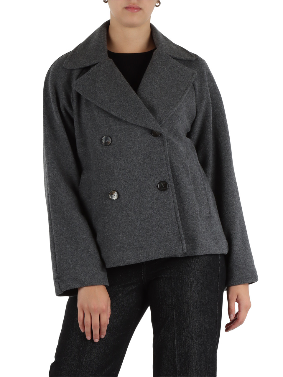 GRAU | Kurzmantel aus Wolle FONDI