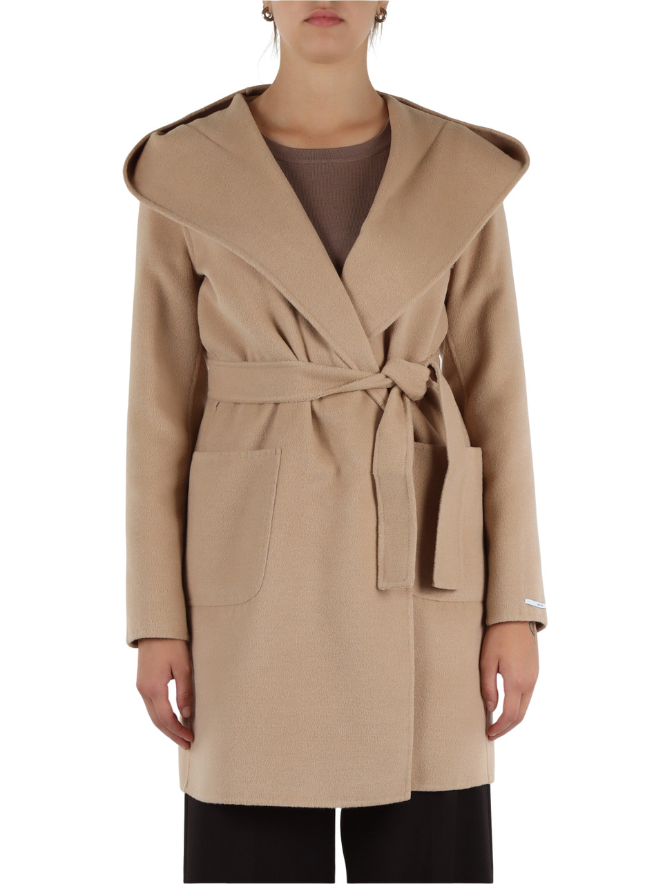 BEIGE | Cappotto a vestaglia con cappuccio OBLATO
