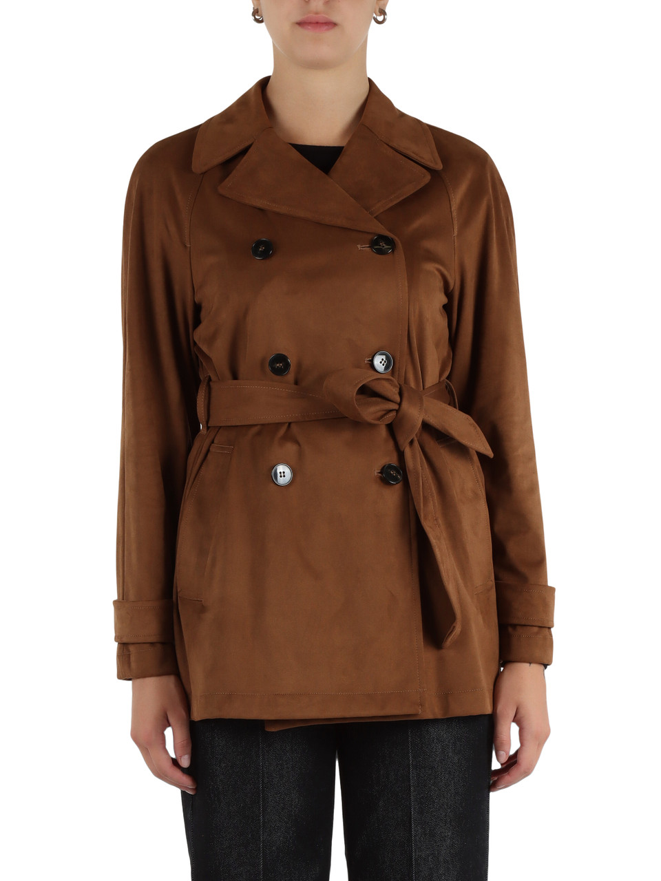 MARRONE | Giacca doppiopetto in ecosuede TEAM