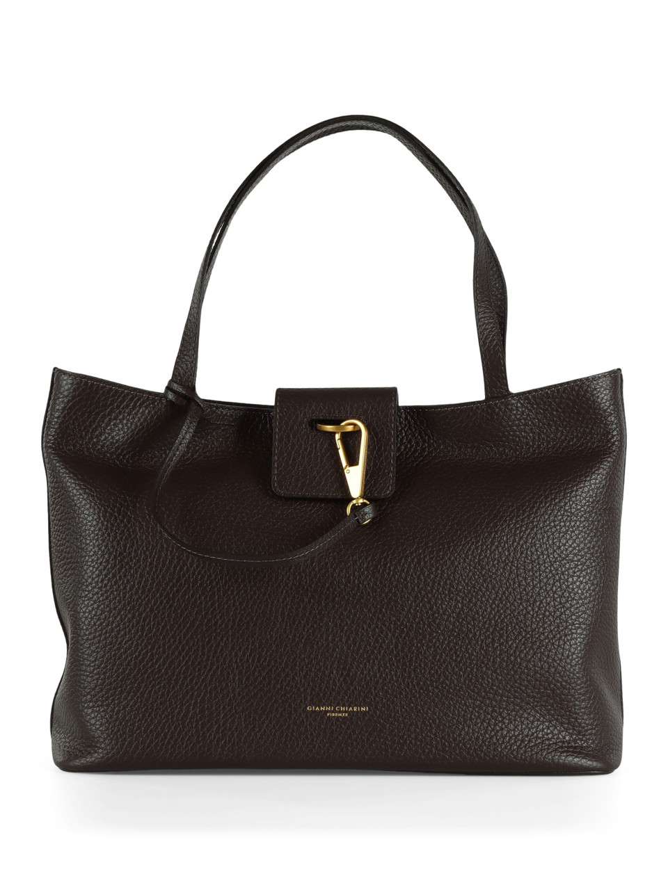 MARRONE | Borsa shopping in pelle martellata MARISOL Large