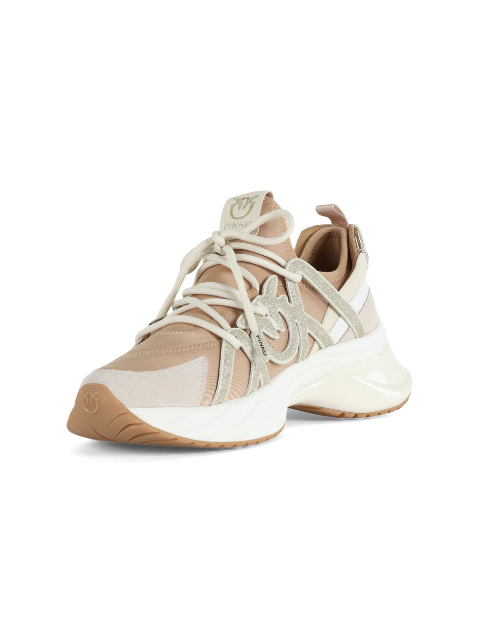 BEIGE | Sneakers ARIEL 01 con inserto logo glitterato