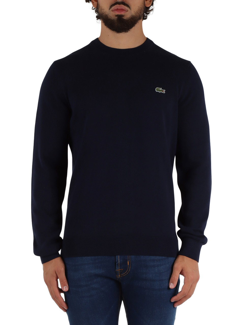 BLU SCURO | Maglia girocollo in cotone regular fit