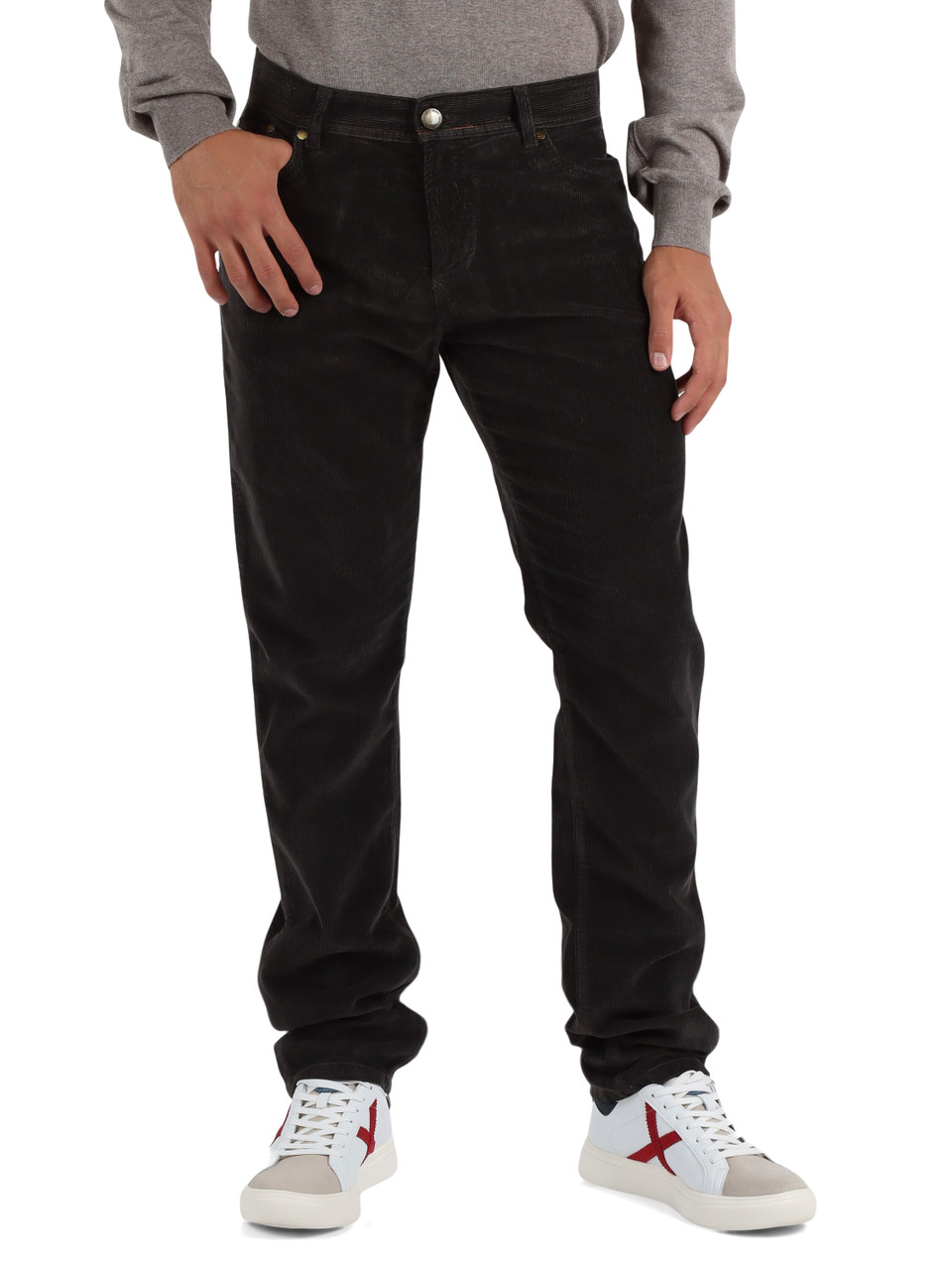 MARRONE | Pantalone cinque tasche in corduroy MILANO Cashmere