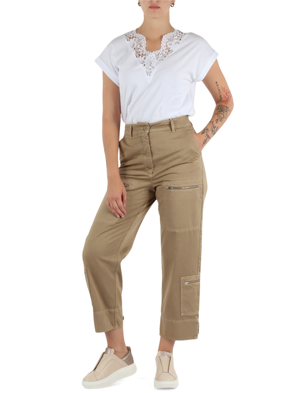 KAKI | WEEKEND: Pantalone in cotone COLONIA