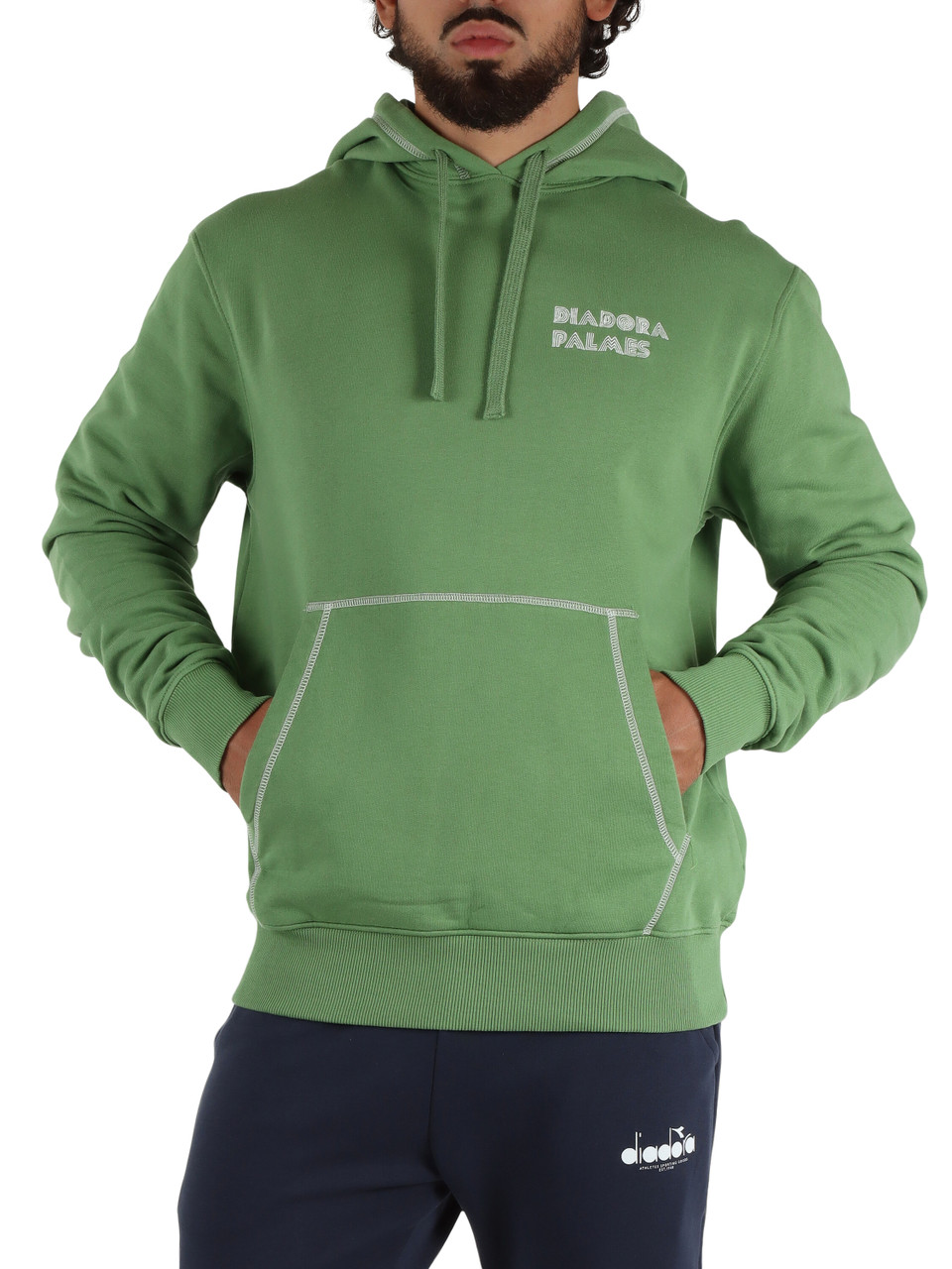 VERDE | PALMES X DIADORA: Felpa con cappuccio e ricamo logo