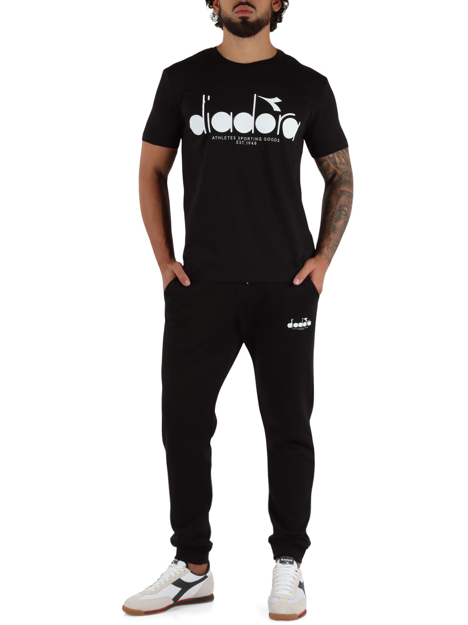 NERO | Pantaloni sportivi in cotone garzato