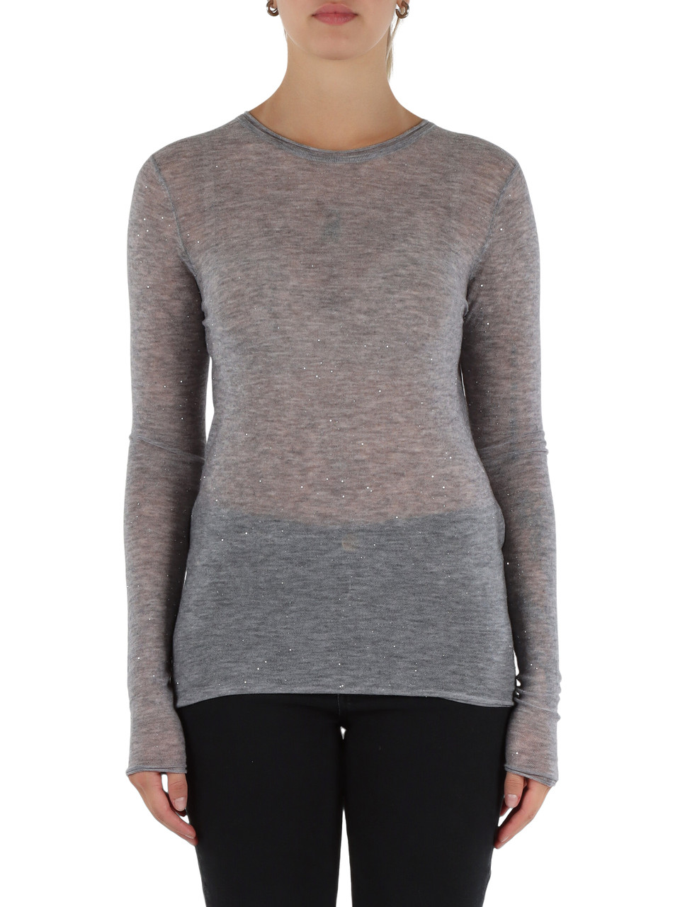 GRIGIO | Maglia in lana ultrafine PICO con micropaillettes