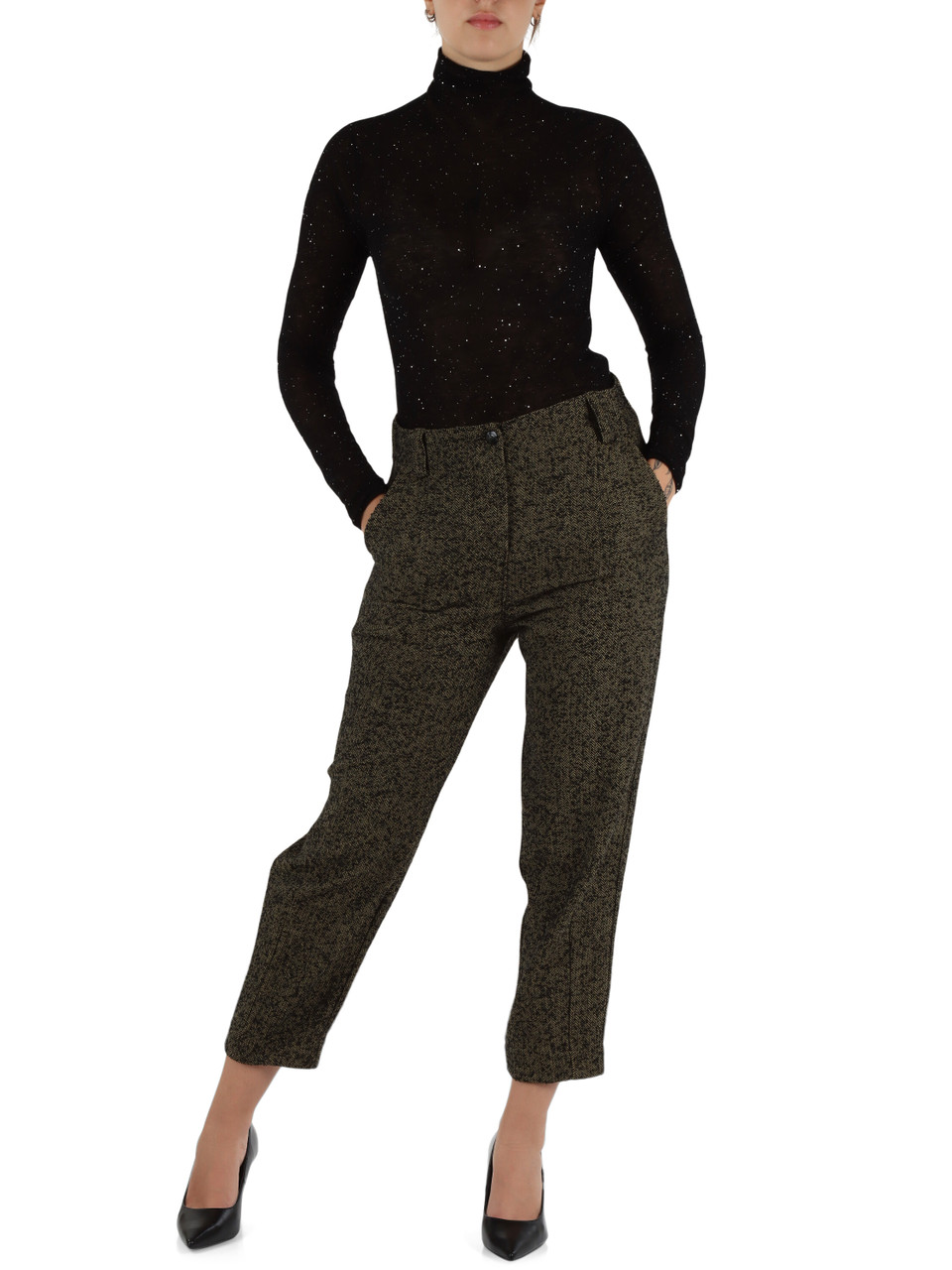 NERO | Maglia in lana ultrafine MOSS con micropaillettes