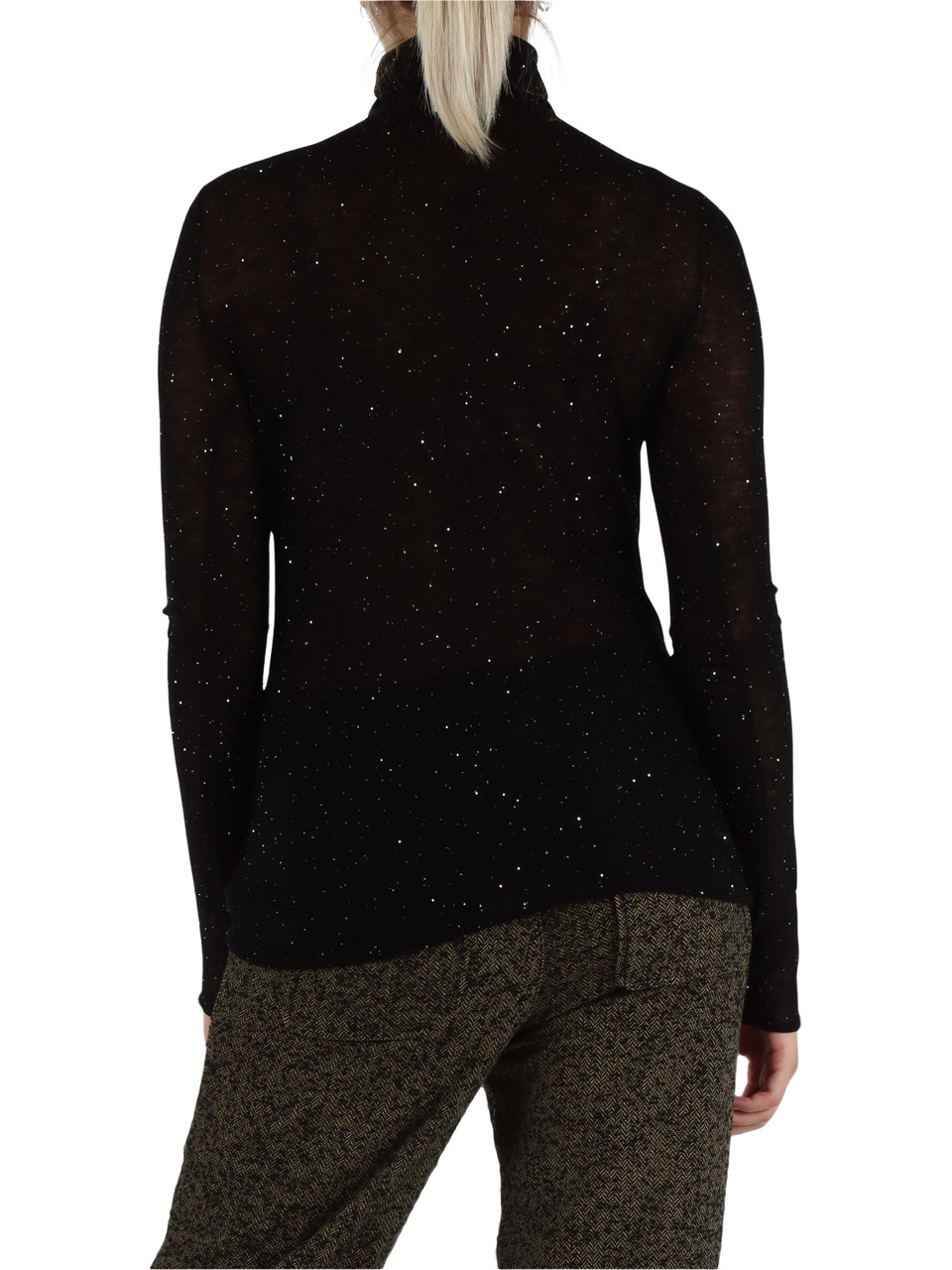 NERO | Maglia in lana ultrafine MOSS con micropaillettes