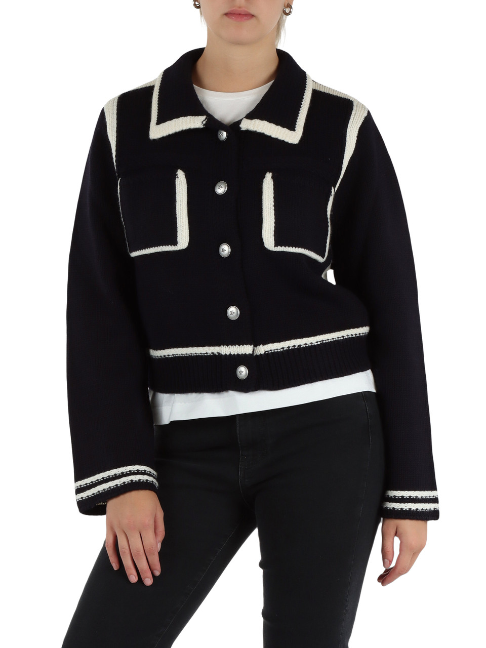 Dunkelblau | Merinowolle-Cardigan SULCIS