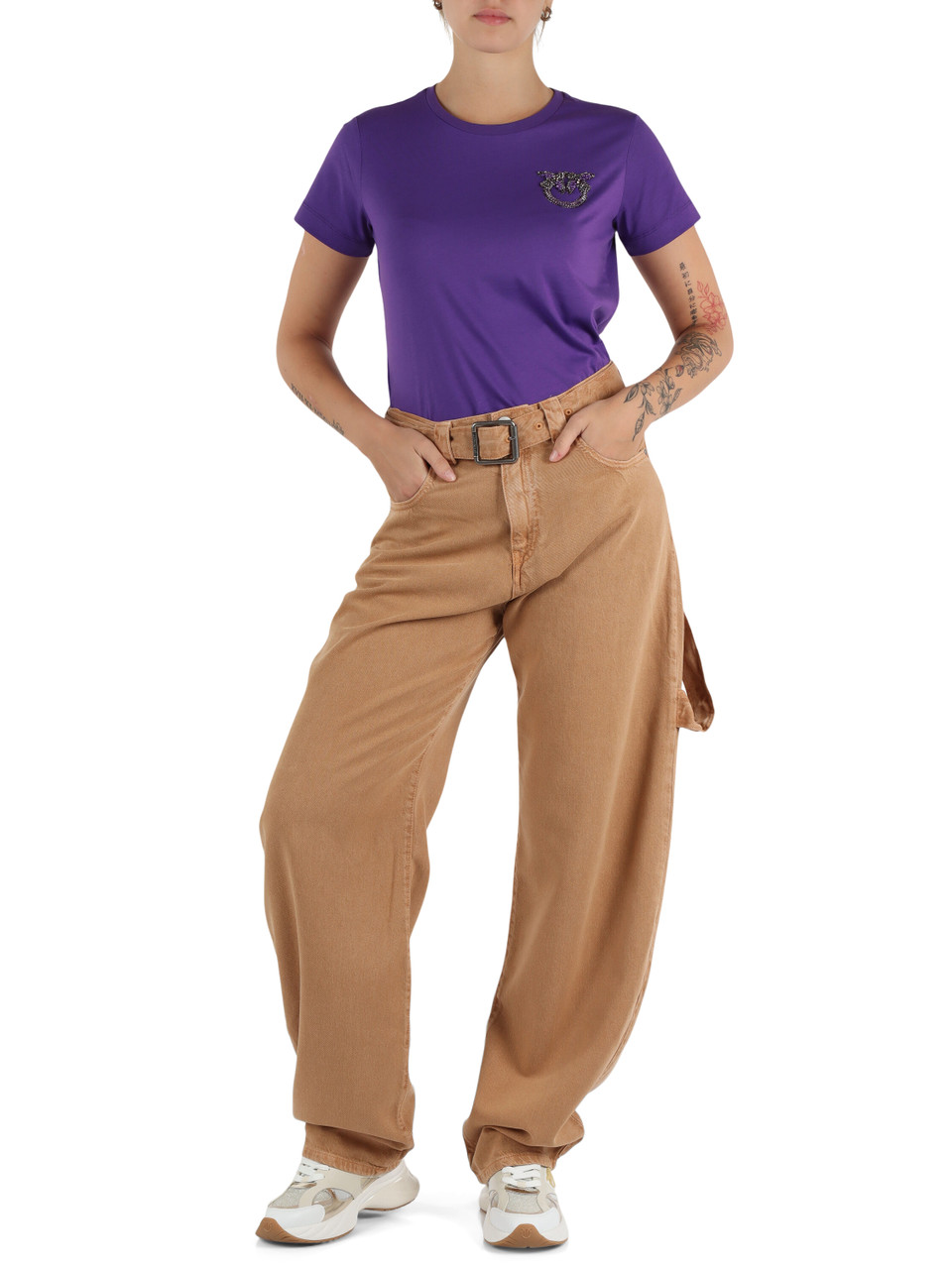 MARRONE CHIARO | Pantalone jeans cinque tasche ELOISETTE Belt Egg