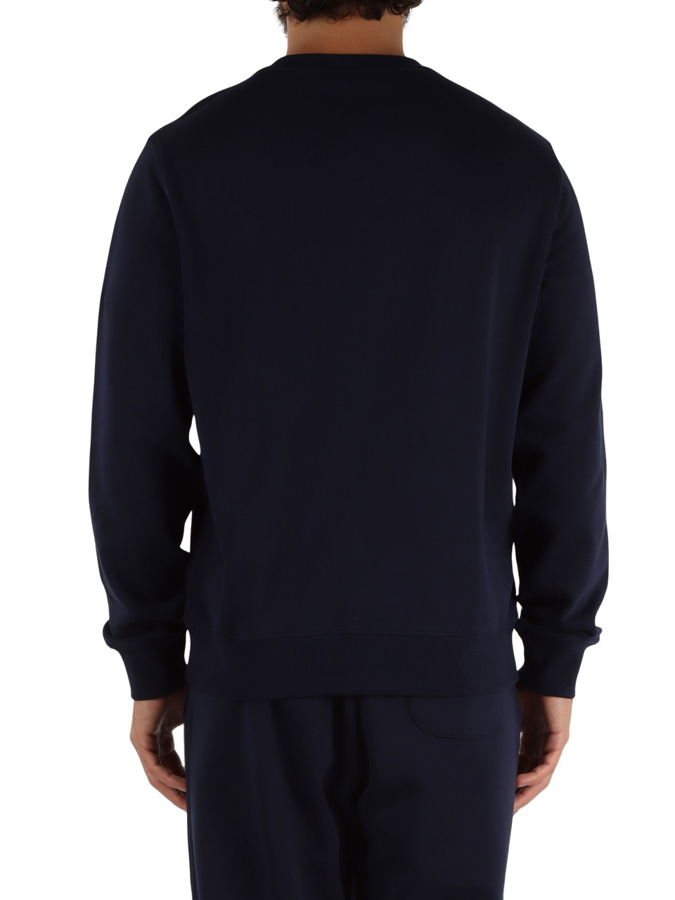 BLU SCURO | Felpa girocollo in misto cotone con ricamo logo