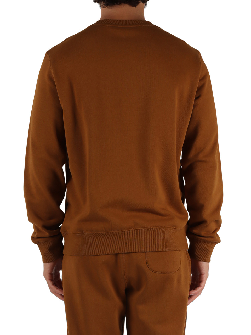 MARRONE CHIARO | Felpa girocollo in misto cotone con ricamo logo