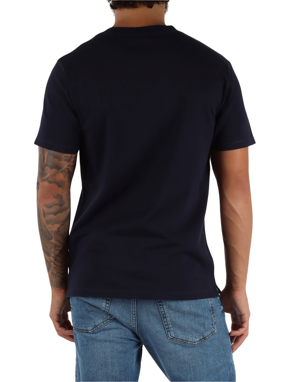 BLU SCURO | T-shirt in cotone con patch logo