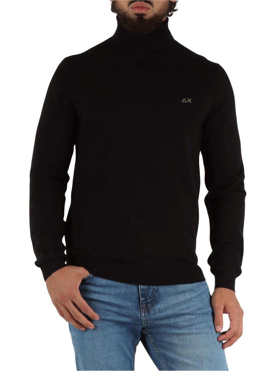 SCHWARZ | Rollkragenpullover aus Merinowolle und Baumwolle