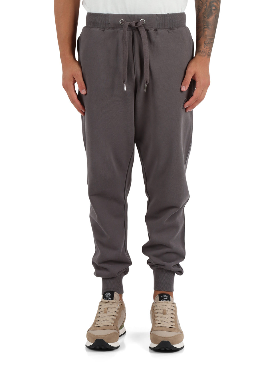 GRIGIO | Pantaloni sportivi effetto vintage in cotone