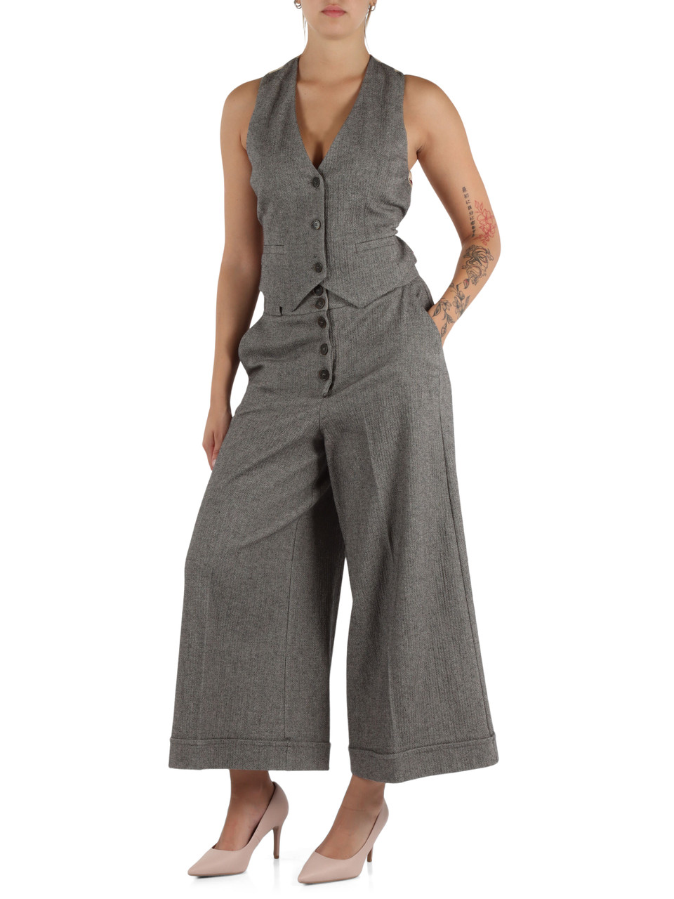 GRIGIO | Gilet in misto cotone e viscosa