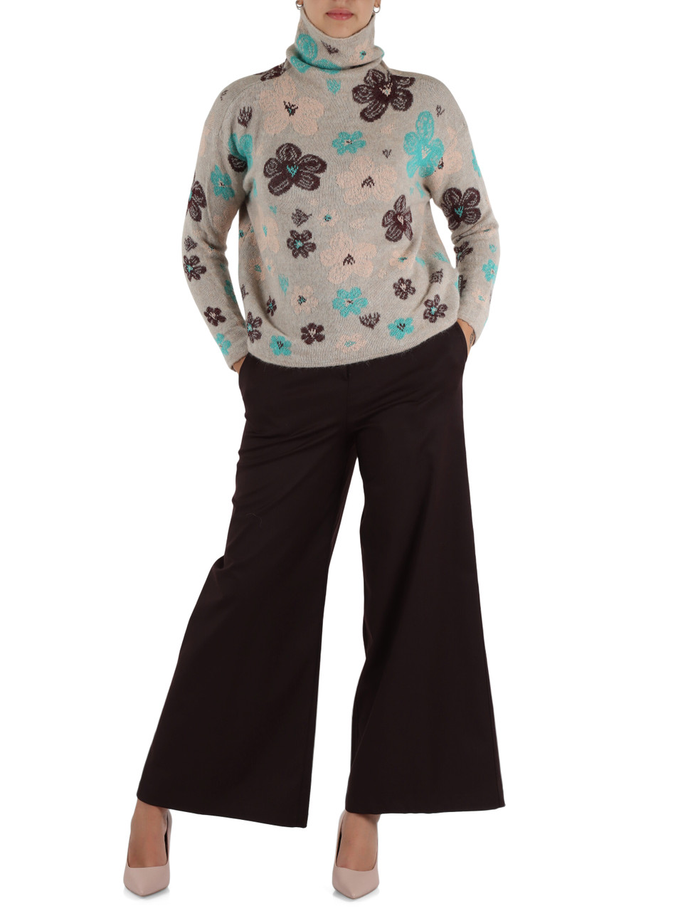 BEIGE | Maglia in misto alpaca, lana e cashmere