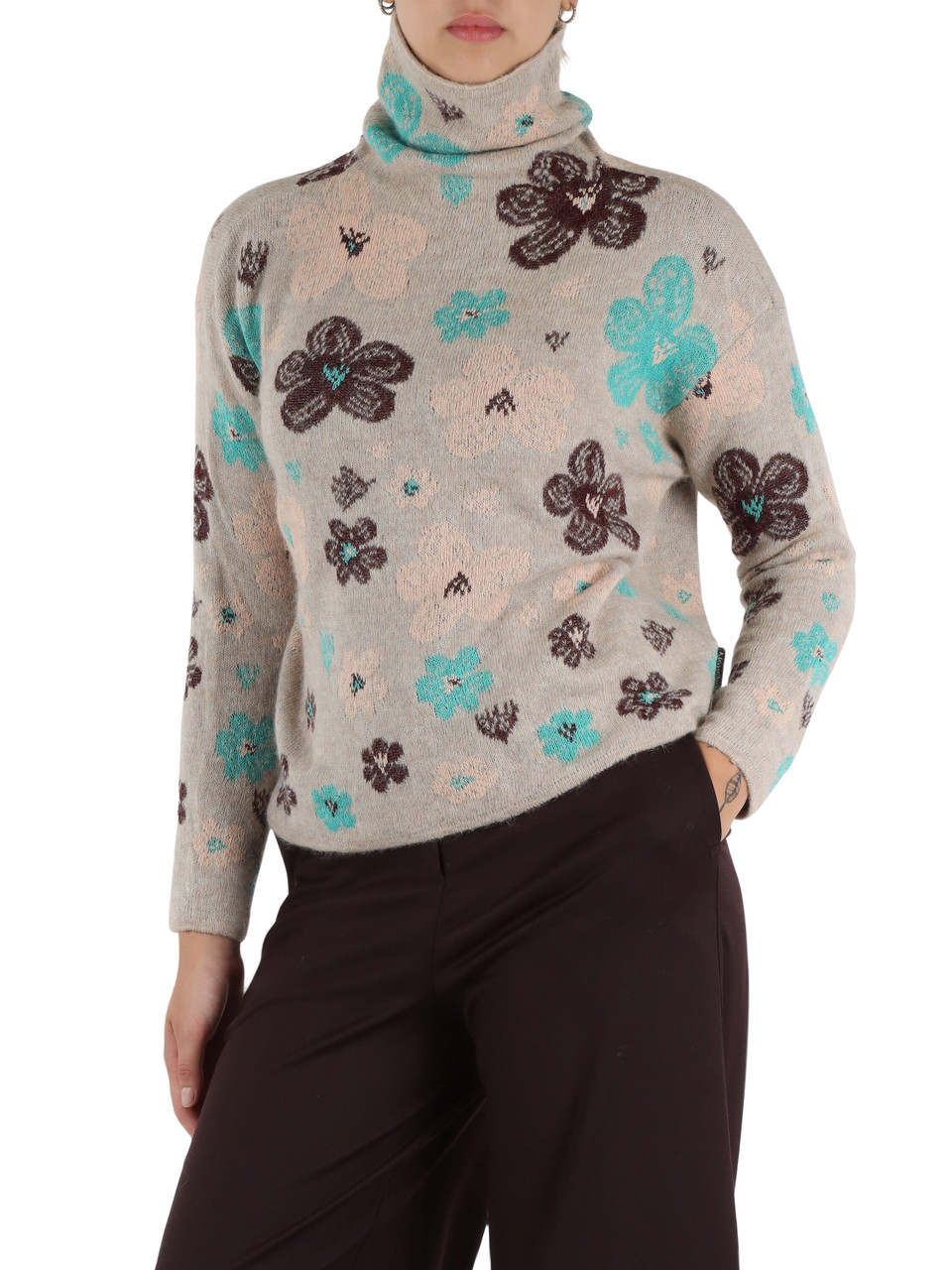 BEIGE | Maglia in misto alpaca, lana e cashmere