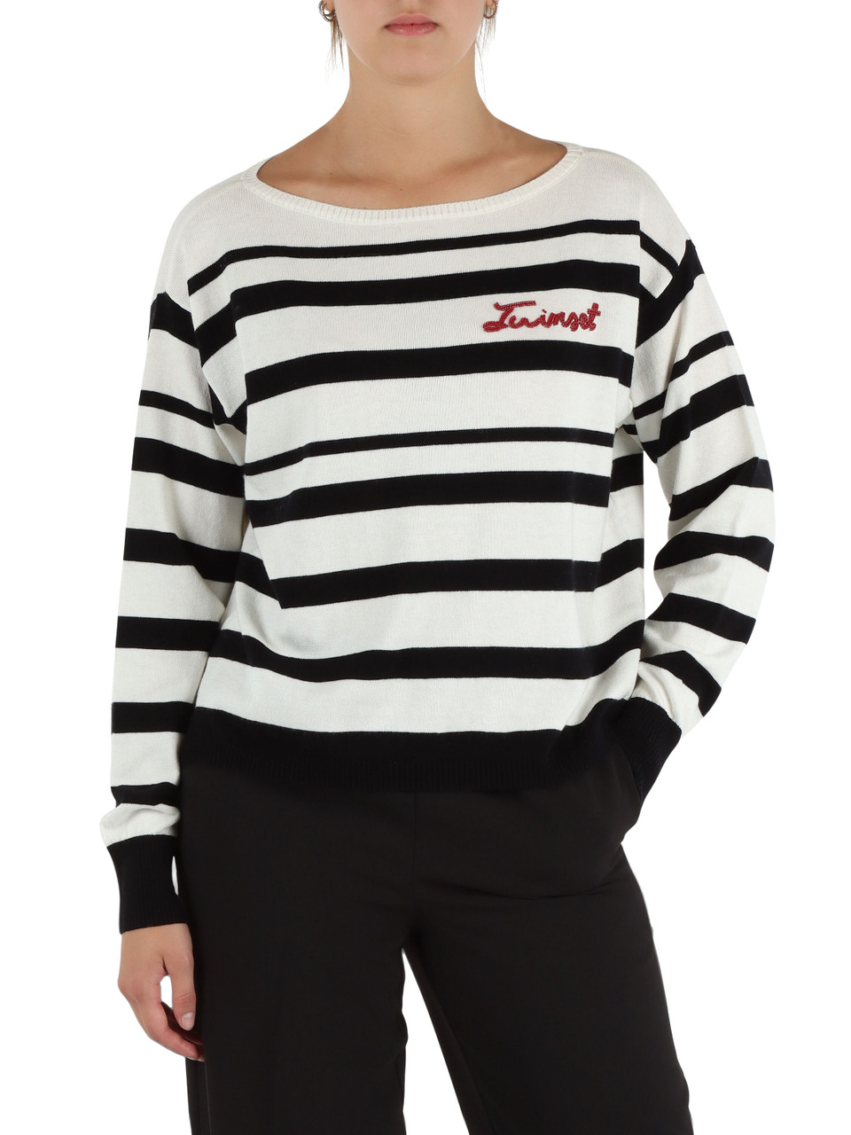 PANNA | Maglia in cotone e cashmere con collo a barchetta