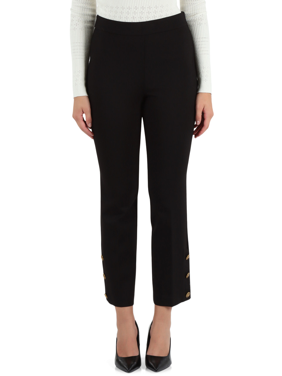 NERO | Pantalone Punto Milano in misto viscosa